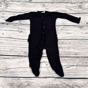 Spearmint Love Bamboo One Piece Footie Pajamas with Long Sleeves & Ruffles 6-9